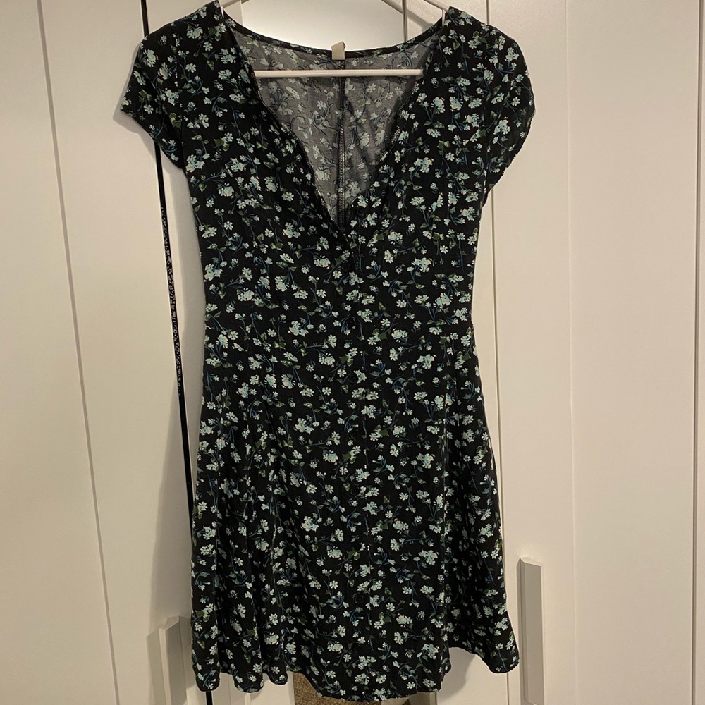 Floral Button Up 90s Mini Dress